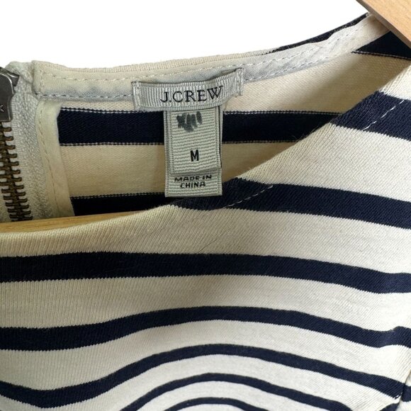 J.Crew Women's Side Seam Sailor Top, Striped Black & White, Cotton, Size M - Picture 2 of 5